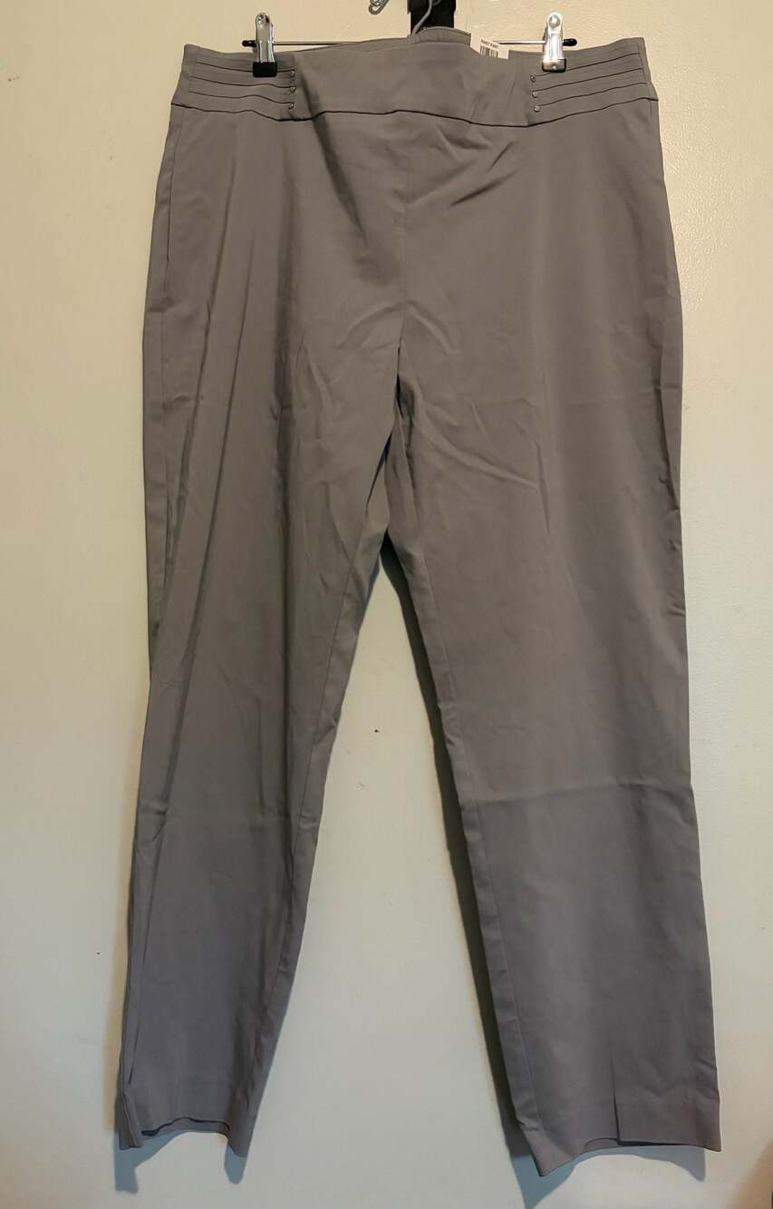JM Collection Rivet Pants Slim Leg Lunar Grey XXL New with Tags